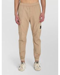 Stone Island - Cotton Regular-Fit Tapered Trousers - Lyst