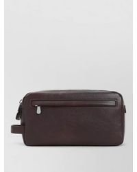 Brunello Cucinelli - Leather Clutch Bag Front Pocket Logo Strap - Lyst