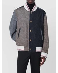 Thom Browne - Wool Bomber Jacket With Color Block Design - Lyst