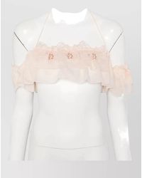 Ermanno Scervino - Embroidered Halter Neck Off Shoulder Top - Lyst