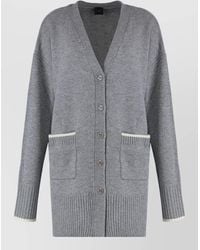 Pinko - Wool Cashmere V Neck Cardigan Pockets - Lyst