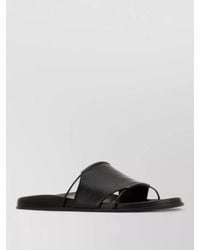 The Row - Vivienne Leather Slippers Open Toe Flat Sole - Lyst
