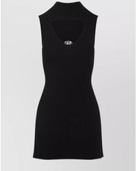 DIESEL - Wool Ribbed Sleeveless Cutout Mini Dress - Lyst