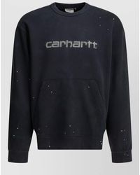 Carhartt - Logo-Print Paint-Splatter Cotton Sweatshirt - Lyst