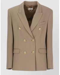 Elisabetta Franchi - Double Breasted Blazer Buttons Tailoring - Lyst