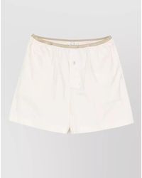 Lemaire - Silk Nylon Blend Shorts Button Detail - Lyst