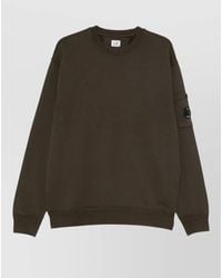 C.P. Company - Cotton Fleece Crewneck Sweatshirt Lens Pocket - Lyst