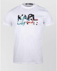 KARL LAGERFELD - Crew Neck Graphic Print Short Sleeve Shirt - Lyst