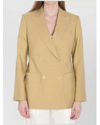 Max Mara - Silk Mohair Virgin Wool Double-Breasted Blazer - Lyst