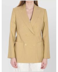 Max Mara - Silk Mohair Virgin Wool Double-Breasted Blazer - Lyst