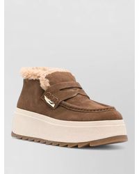 Ash - Ankle Boots Faux Fur Trim Platform - Lyst