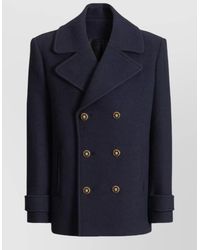 Balmain - Virgin Wool Double-Breasted Caban Coat - Lyst