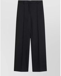Prada - Pleated Front Wide Leg Pants Belt Loops - Lyst