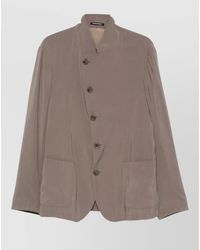 Emporio Armani - Tailored Blazer Jacket Front Pockets Stand Collar - Lyst