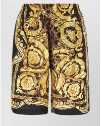 Versace - Baroque Print Silk Bermuda Shorts - Lyst