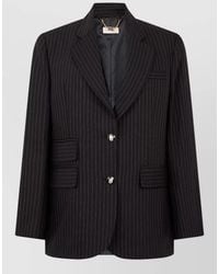 Elisabetta Franchi - Wool Striped Suit Jacket - Lyst
