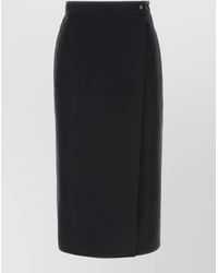 Bottega Veneta - Cotton Silk Midi Wrap Skirt - Lyst