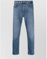 Acne Studios - Denim Mid-Rise Slim-Fit Cropped Jeans - Lyst