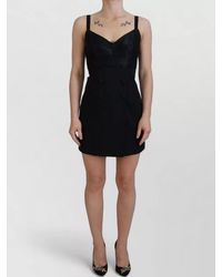 Dolce & Gabbana - Stretch Wool Sweetheart-Neck Mini Dress - Lyst