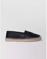 Dolce & Gabbana - Cut-Out Leather Espadrilles With Dg Logo - Lyst