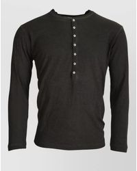 DSquared² - Cotton Linen Long-Sleeve Henley T-Shirt - Lyst