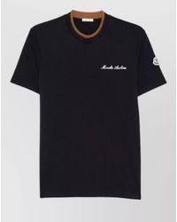 Moncler - Short Sleeve T Shirt Contrast Collar - Lyst