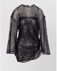 The Attico - Sequin Embellished Mesh Mini Dress - Lyst