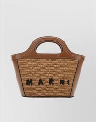 Marni - Tropicalia Micro Raffia And Leather Shoulder Bag - Lyst