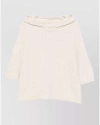 Fabiana Filippi - Cashmere Blend Hooded Short Sleeve Sweater - Lyst