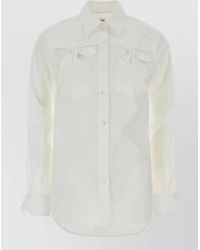 Moschino - Stretch Poplin Shirt Long Sleeves Pockets - Lyst