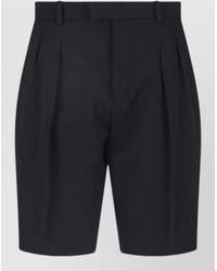 Saint Laurent - Wool Straight Bermuda Shorts - Lyst