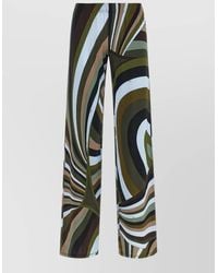 PUCCI - Viscose Printed Mid-Rise Flared Wide-Leg Trousers - Lyst