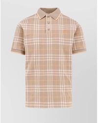 Burberry - Broom Check Cotton Polo Shirt - Lyst