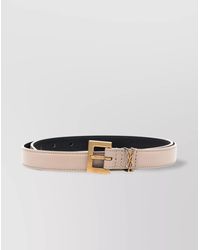 Saint Laurent - Cassandre Thin Belt Square Buckle Box Leather - Lyst