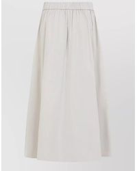 Peserico - Midi Taffetas Skirt High Waist Pleated - Lyst