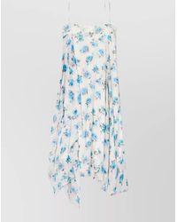 Tory Burch - Silk Printed Asymmetric Midi Dress - Lyst