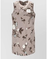P.A.R.O.S.H. - Sleeveless Dress Round Neckline Floral Pattern - Lyst