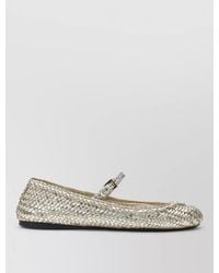 Prada - Ballerina Shoes Flat Sole Woven Texture - Lyst