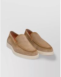 Santoni - Slip-On Shoes With Round Toe And Rubber Sole - Lyst