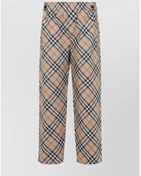 Burberry - Check Straight-Leg Trousers - Lyst