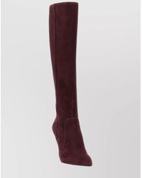 Stuart Weitzman - Suede Finish Pointed Toe Ankle Boots - Lyst