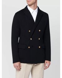 Lardini - Wool Knit Double Breasted Coat - Lyst
