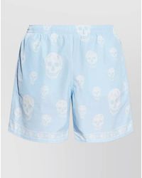 McQueen - Skull Swim Shorts Side Pockets Design - Lyst