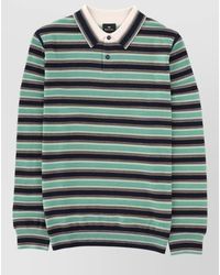 Paul Smith - Knit Sweater Striped Pattern Ribbed Cuffs Hem - Lyst