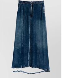 Pierre Louis Mascia - Velvet-Effect Paneled Knee-Length Skirt - Lyst