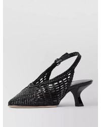LA ROSE - Carol Kitten Heel Slingback Woven Pumps - Lyst