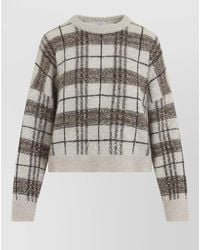 Brunello Cucinelli - Checked Mohair-Blend Sweater - Lyst