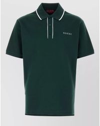 Gucci - Cotton Piquet Polo Shirt With Embroidered Logo - Lyst