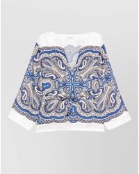 P.A.R.O.S.H. - Paisley Shirt Long Sleeves Tie Neckline - Lyst