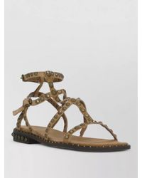 Ash - Flat Sole Round Open Toe Sandals - Lyst